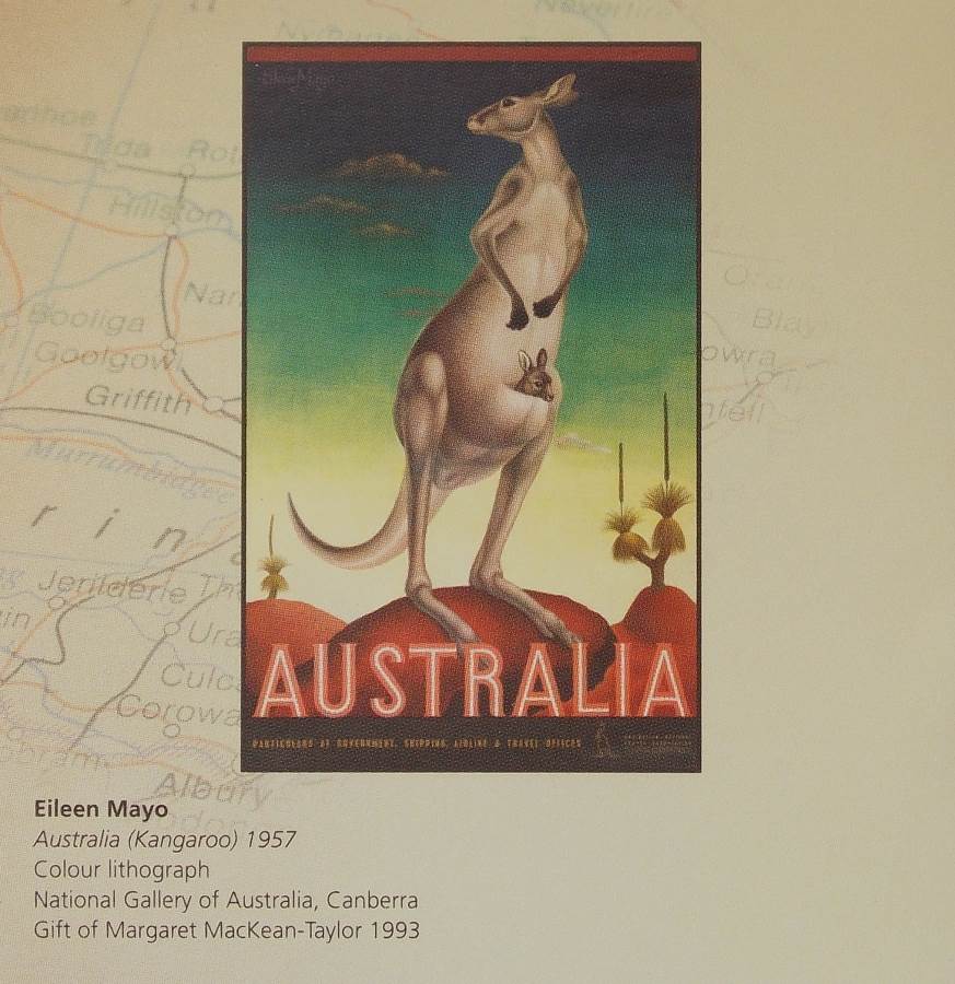 2014 Australia Vintage Travel Poster Kangaroo 1oz Silver Proof Rectangle Coin