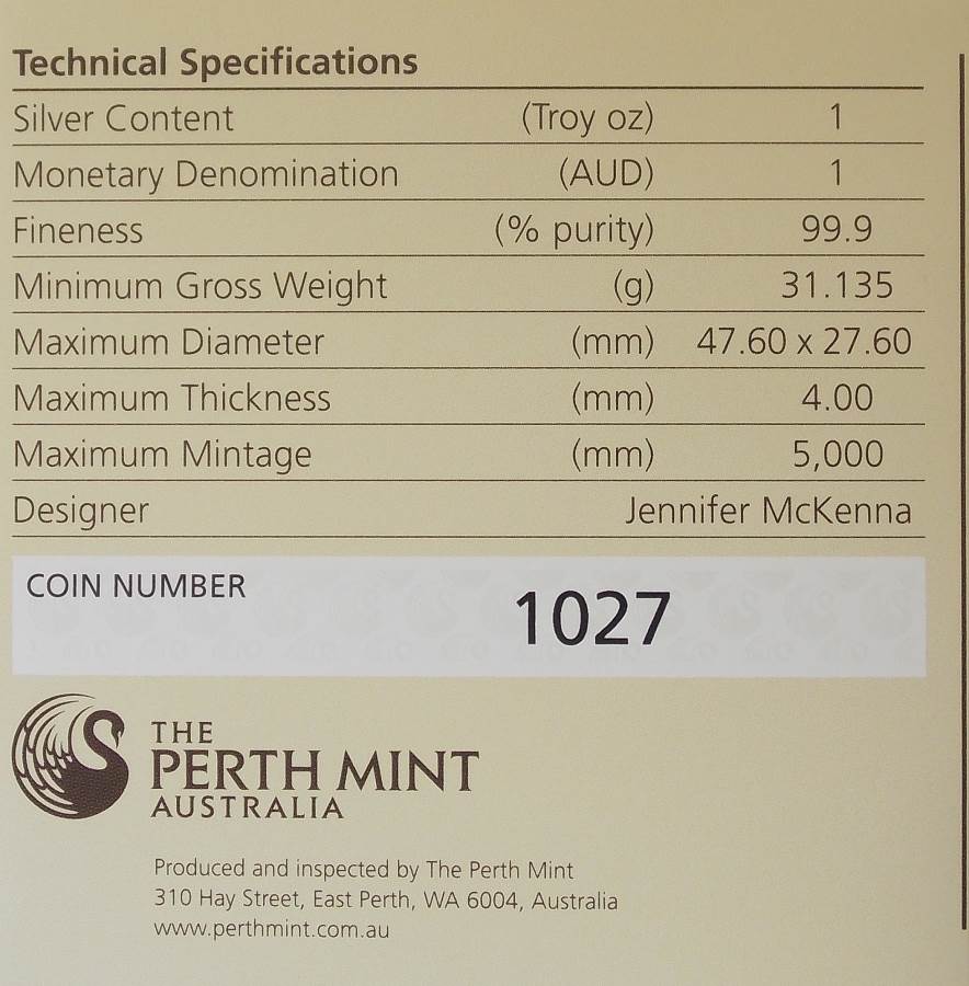 2014 Australia Vintage Travel Poster Kangaroo 1oz Silver Proof Rectangle Coin