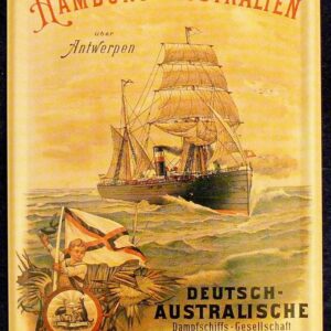Australia To Hamburg - Mini Tin Plaque