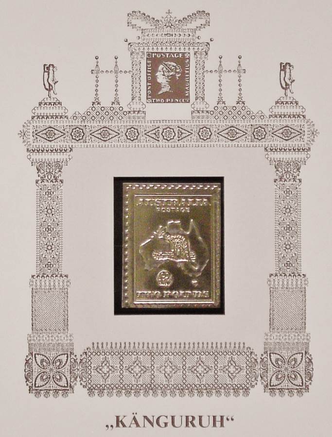 Gold Foil Australian 1913 Two Pound Postage Stamp