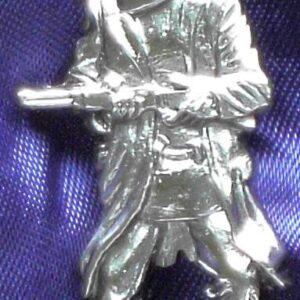 Ned Kelly with Carbine At The Ready - Silver Pewter Pin