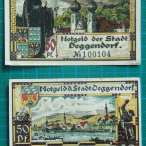1920 STADT DEGGENDORF 50 PFENNIG NOTGELD NOTES