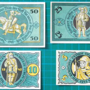 1921 TORGAU NOTGELD 4 BANKNOTE SET 