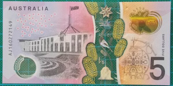 2016 Australia Five Dollars Next Generation Banknote AJ16