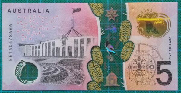 2016 Australia Five Dollars Next Generation Banknote EE16