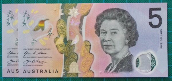 2016 Australia Five Dollars Next Generation Banknote EB16x2