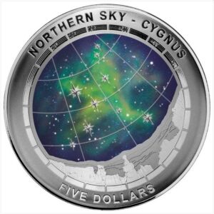 2016 Northern Sky Cygnus $5 Silver Domed Coin