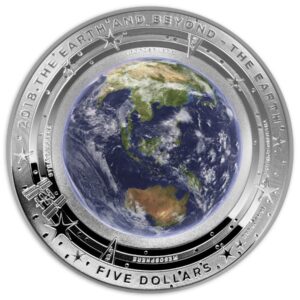 2018 Earth and Beyond $5 domed silver 1oz coin from Royal Australia Mint