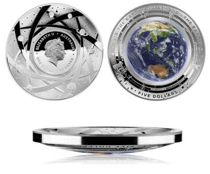 2018 Earth and Beyond $5 domed silver 1oz coin from Royal Australia Mint